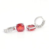 Boucles d'oreilles avec rubis et diamant