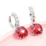 Boucles d'oreilles avec rubis et diamant