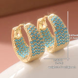 Boucles d'oreilles créoles en perles turquoise et ton doré | Or