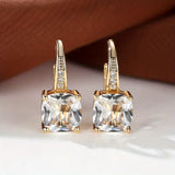 Boucles d'oreilles créoles en pierre de saphir mystique | Or