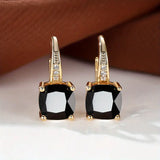 Boucles d'oreilles créoles en pierre de saphir mystique | Or