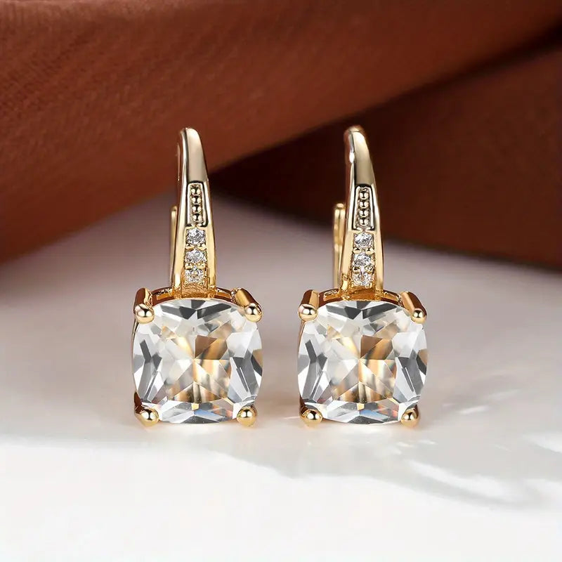 Boucles d'oreilles créoles en pierre saphir mystique | Or