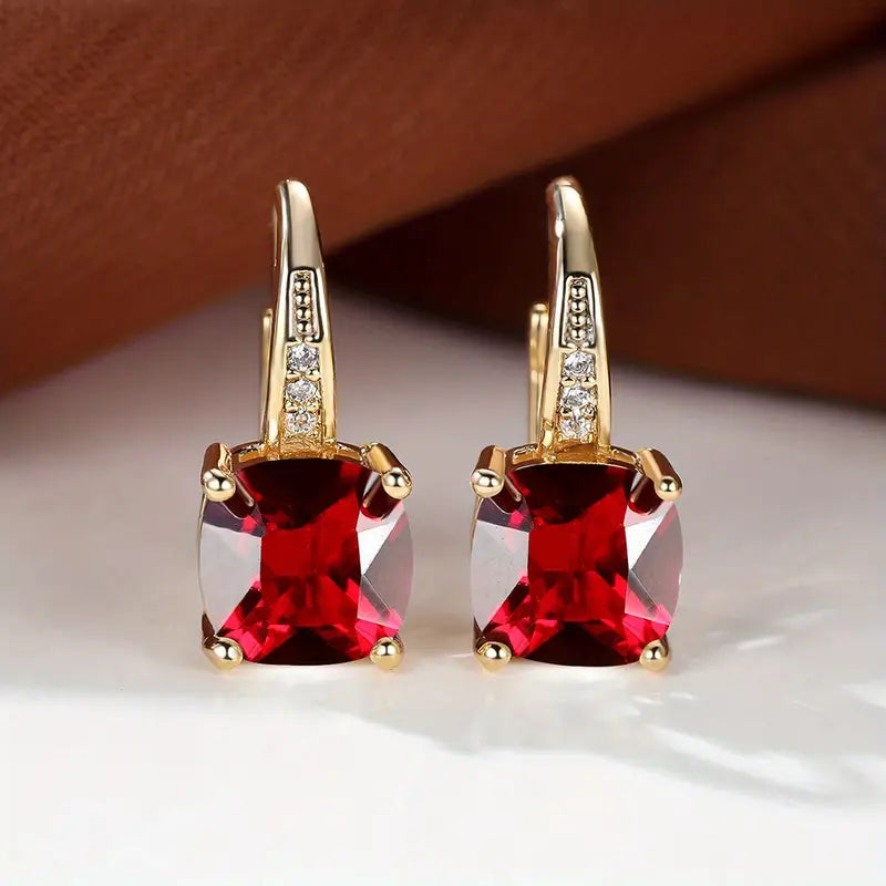 Boucles d'oreilles créoles en pierre saphir mystique | Or