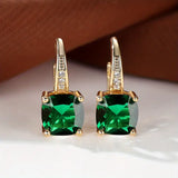 Boucles d'oreilles créoles en pierre saphir mystique | Or