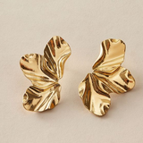 Boucles d'oreilles dorées 'Demi-Fleur'