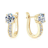 Boucles d'oreilles en Argo avec Moissanite