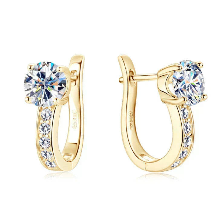 Boucles d'oreilles en Argo avec Moissanite