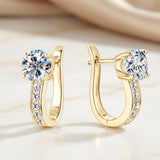 Boucles d'oreilles en Argo avec Moissanite