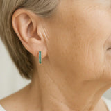 Boucles d'oreilles en émeraude et diamant en or