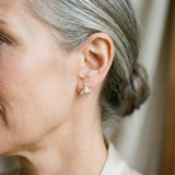 Boucles d'oreilles en fleurs avec cristaux et perles