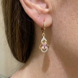 Boucles d'oreilles en forme de goutte de rosée au clair de lune | Or rose
