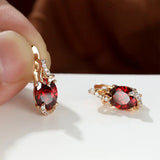 Boucles d'oreilles en goutte de crépuscule cramoisi | Or