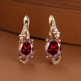Boucles d'oreilles en goutte de crépuscule cramoisi | Or