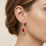 Boucles d'oreilles en gouttes de rubis