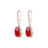 Boucles d'oreilles en gouttes de rubis
