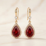 Boucles d'oreilles en gouttes de rubis