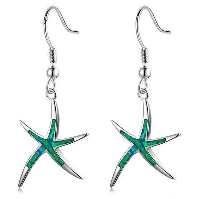Boucles d'oreilles en opale et en argent