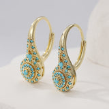 Boucles d'oreilles en or avec turquoise
