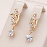 Boucles d'oreilles pendantes en or Zircon
