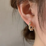 Boucles d'oreilles pendantes en perle ronde