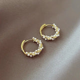 Boucles d'oreilles pendantes en perle ronde