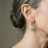 Boucles d'oreilles rétro avec des cristaux | Or