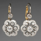 Boucles d'oreilles rétro avec des cristaux | Or