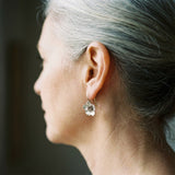 Boucles d'oreilles rétro et or avec des fleurs | Argent