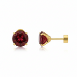 Boucles d'oreilles rondes en rubis | Or