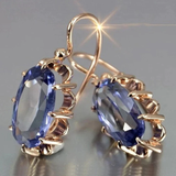 Boucles d'oreilles vintage avec zirconium bleu