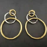 Boucles d'oreilles vintage en or et en argent