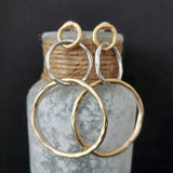 Boucles d'oreilles vintage en or et en argent