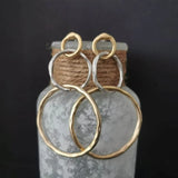 Boucles d'oreilles vintage en or et en argent