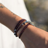 Bracelet Multi-tours "Abondance" en Grenat