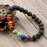 Bracelet Chakra rétro en Lava | Or