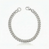 Bracelet Cubain en Or Blanc