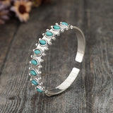 Bracelet Cuff Turquoise Azmira | Or Blanc