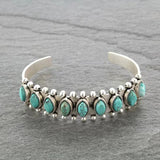 Bracelet Cuff Turquoise Azmira | Or Blanc