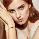 Bracelet Infini en Rubis | Or Blanc