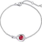 Bracelet Infini en Rubis | Or Blanc