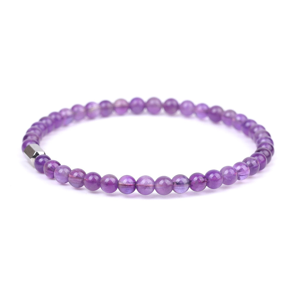 Bracelet « Sandales » avec améthyste | Or