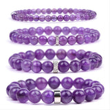 Bracelet « Sandales » avec améthyste | Or