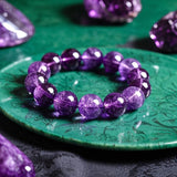 Bracelet Valeria avec perles violettes | Or