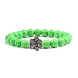 Bracelet avec perles en forme de pattes, motif en pierre naturelle | Or