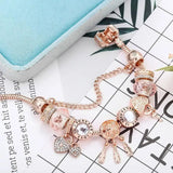 Bracelet capteur de rêves rose avec pendentifs | Argent