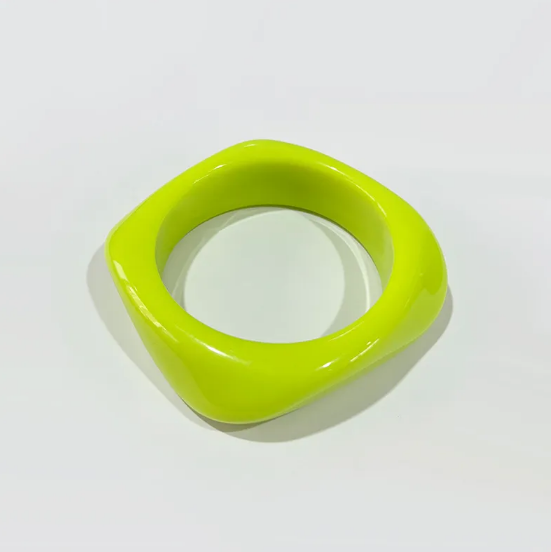 Bracelet carré coloré en acrylique | Or