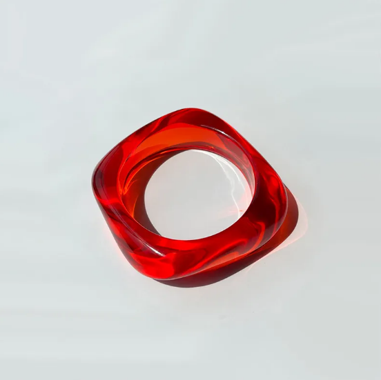 Bracelet carré coloré en acrylique | Or