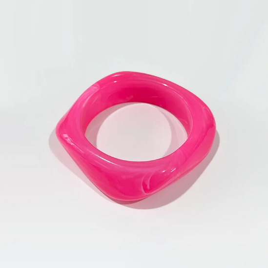 Bracelet carré coloré en acrylique | Or