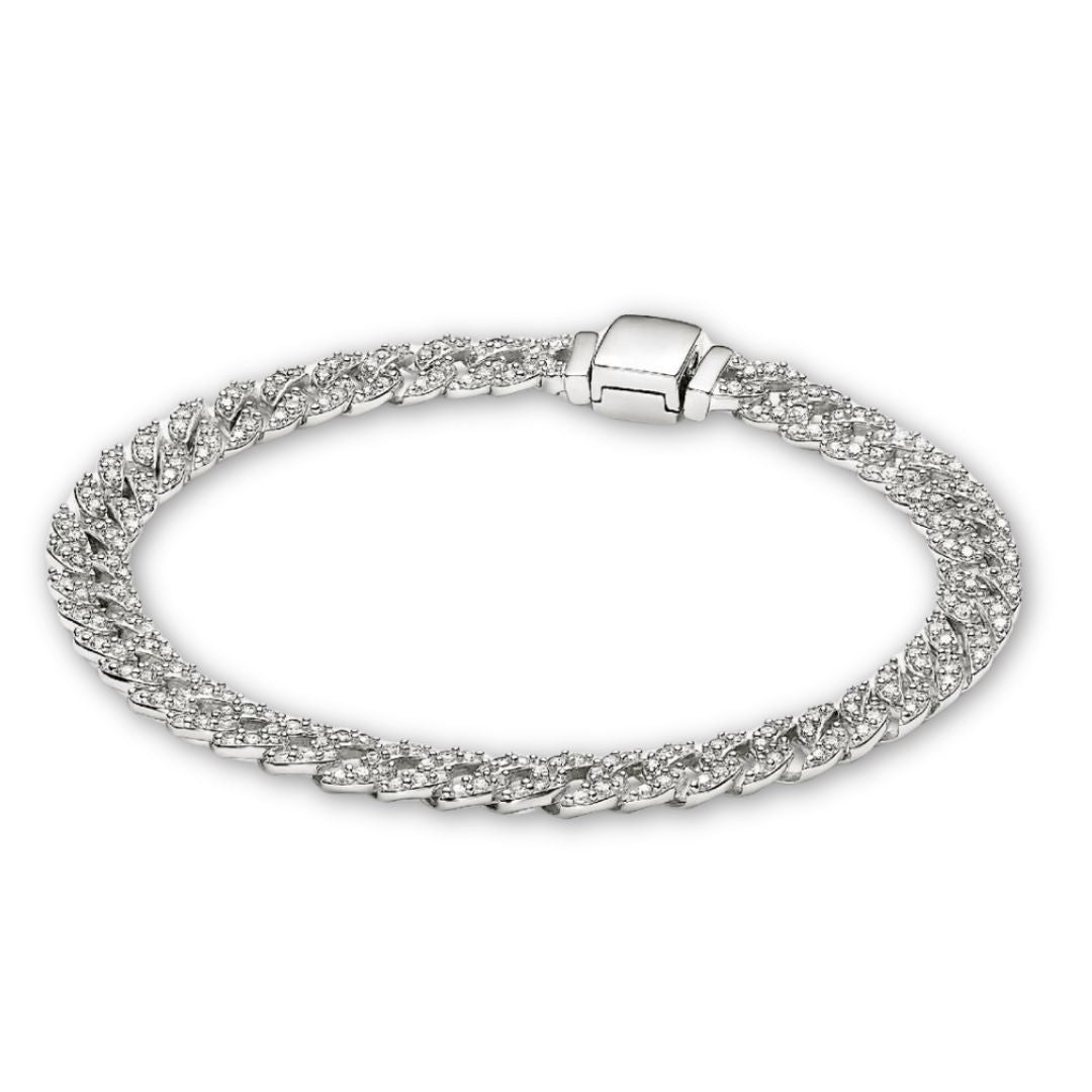 Bracelet cubain large en or