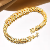 Bracelet de Tennis Feuille Éternelle | Or